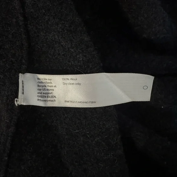 EILEEN FISHER Cardigan XS (oversized) Wool Maxi Open Front Duster Charcoal Gray - Picture 3 of 4